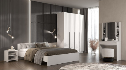 Кровать двуспальная Элегант, Белый 